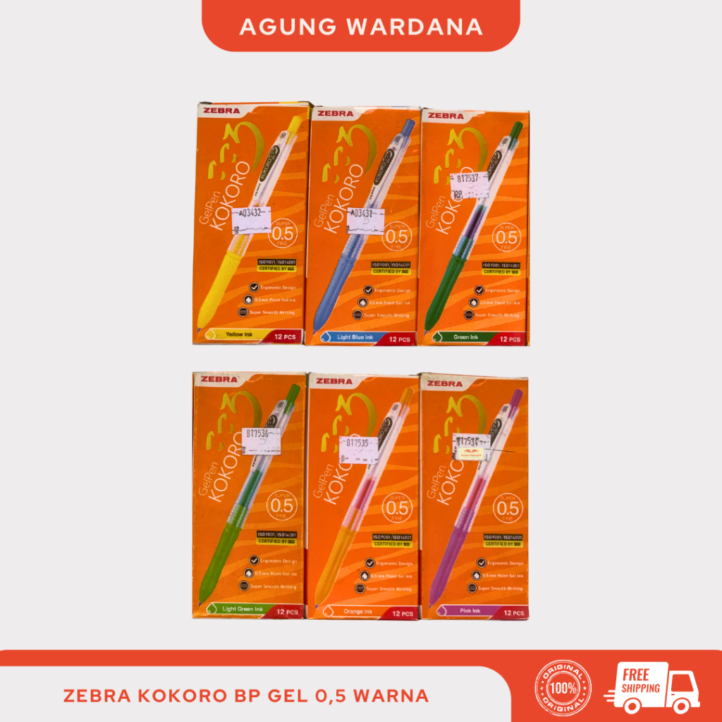 

BOLPOIN WARNA ZEBRA KOKORO BP GEL 0,5MM