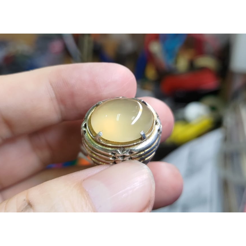 Cincin Batu Akik Anggur Pacitan ANG002 Super Giwang Ikatan Perak