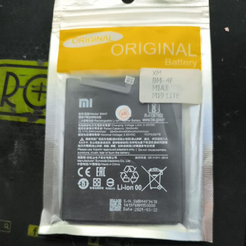 Battery xiaomi mia3 mi 9 lite BM-4F batrai BM 4F best quality Baterai kode BM-4F
