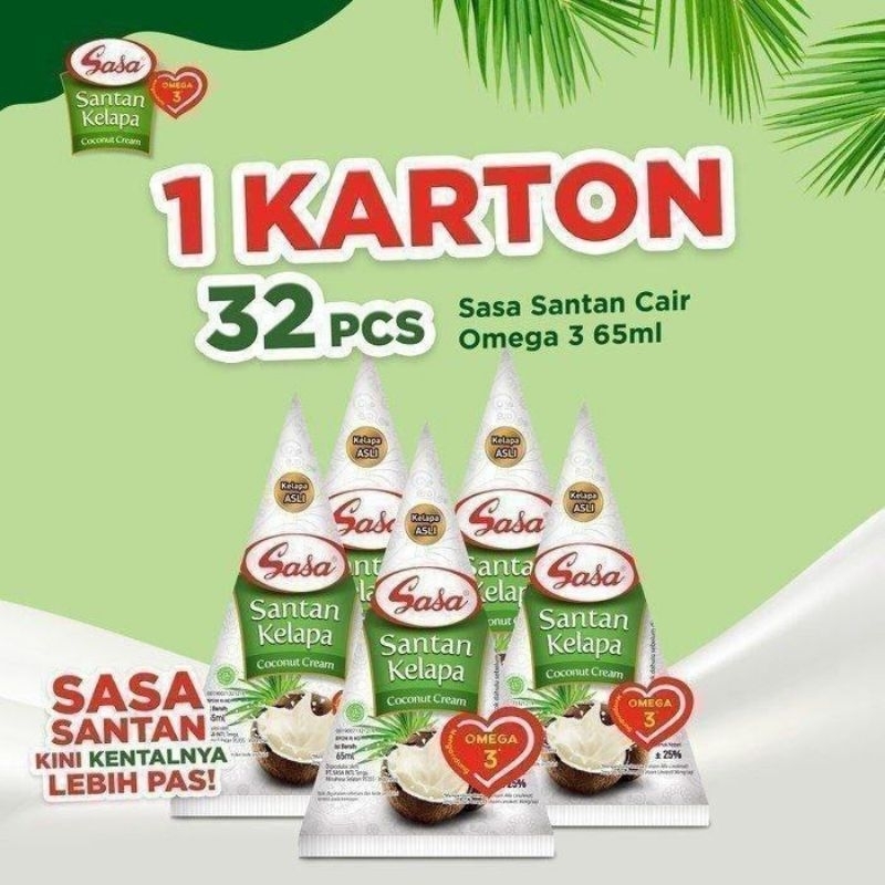 

Sasa Santan Kelapa Cair 65ml / 1dus / 1 karton 32pcs