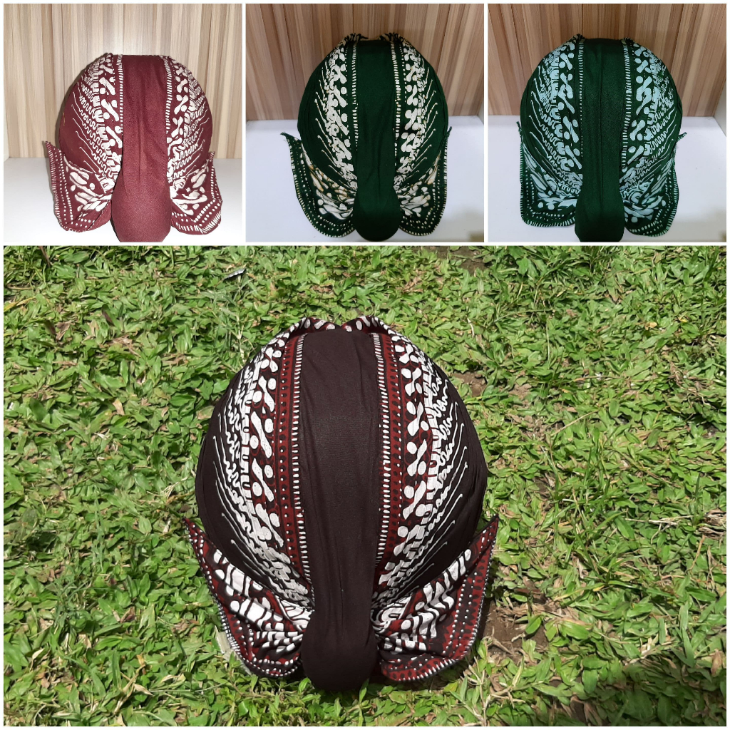 Blangkon Jawa Premium Alusan Jogja Hitam Batik Kumiter Topi Jawa Belangkon Anak Anak Dewasa Pria
