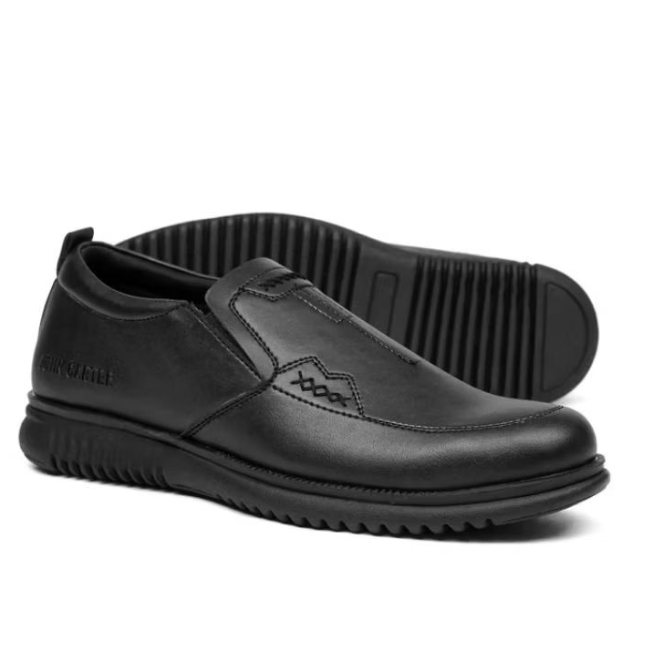 Sepatu Pantofel Pria Kulit Sintetis Kerja Cowok Hitam Pantofel Pansus Formal