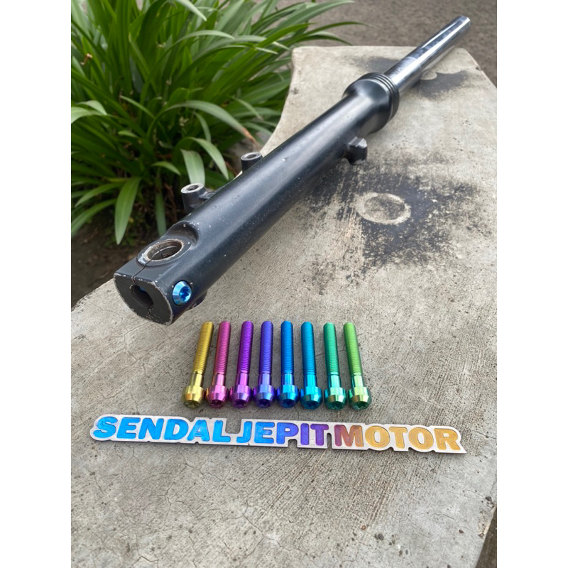 BAUT TITANIUM BOTTOM TABUNG SHOCK SKOK DEPAN NINJA R RR SS BAUT KUNCIAN BOTTOM SHOCK DEPAN NINJA R R