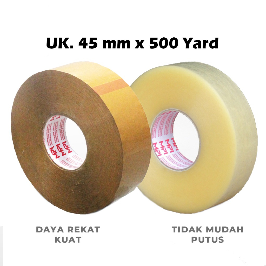 

( 1 PCS) LAKBAN COKLAT DAN BENING JUMBO 45 MM 500 YARD