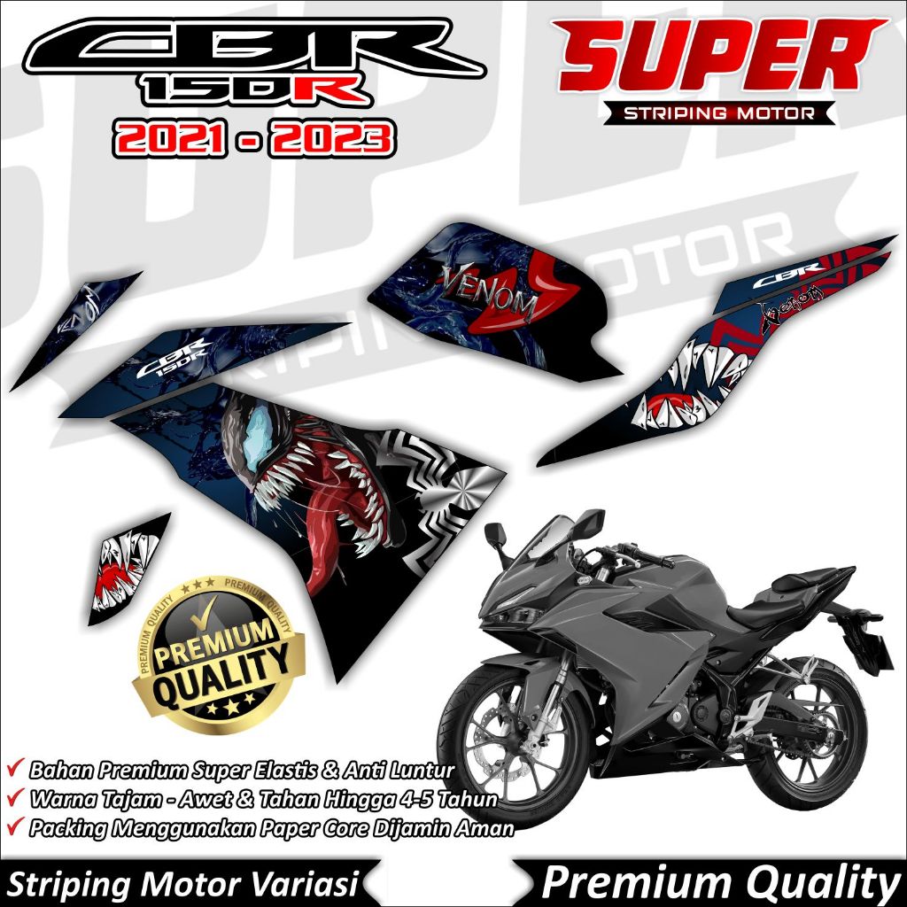 Stiker CBR 150r 2021 Anti Luntur keren Striping CBR 150r 2021 Striping Honda CBR 150r 2021 Venom