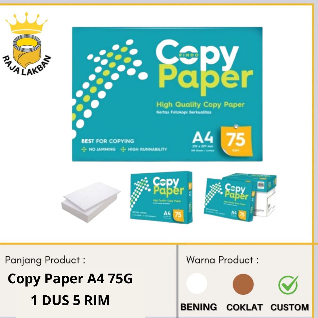 

(5 Rim) 1 Dus HVS Copy Paper A4 75g Khusus Instant/Sameday
