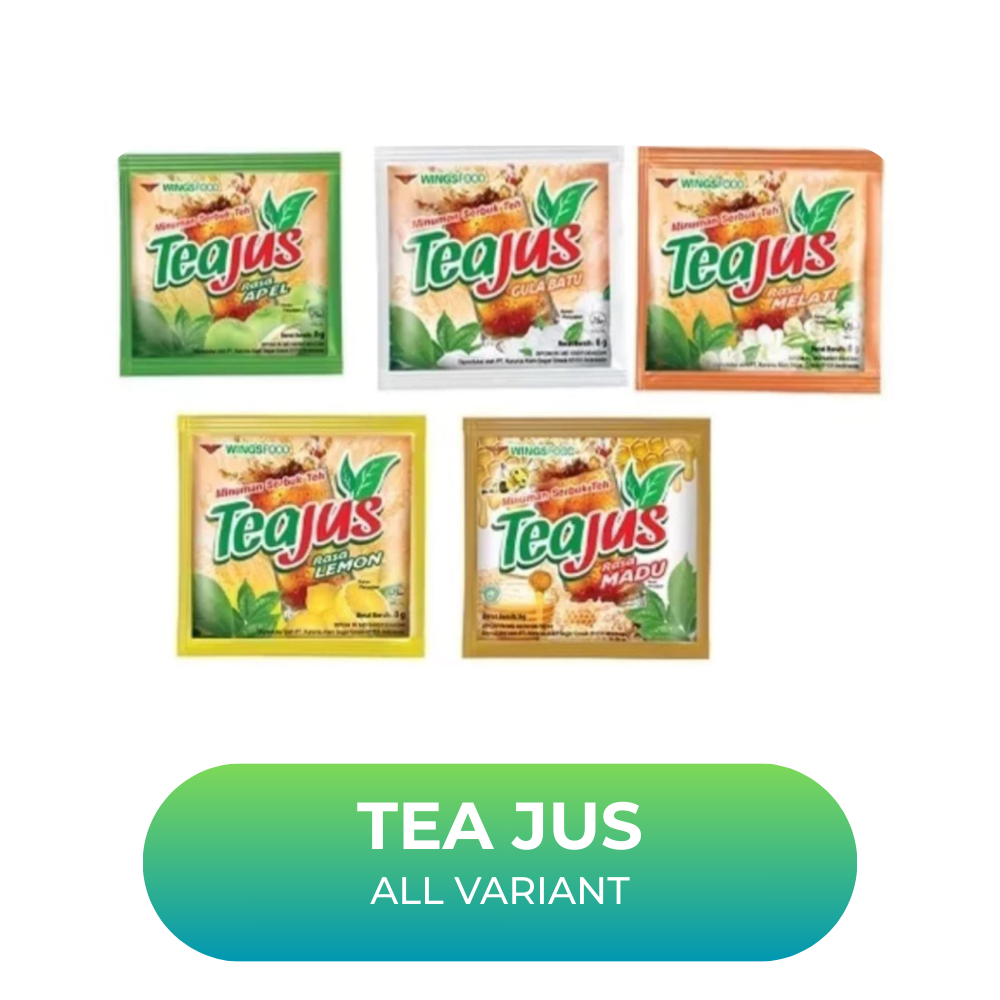 

Tea Jus All Varian 1 Renceng (10Pcs) - Teh Rasa Apel Madu Lemon Gula Batu Melati