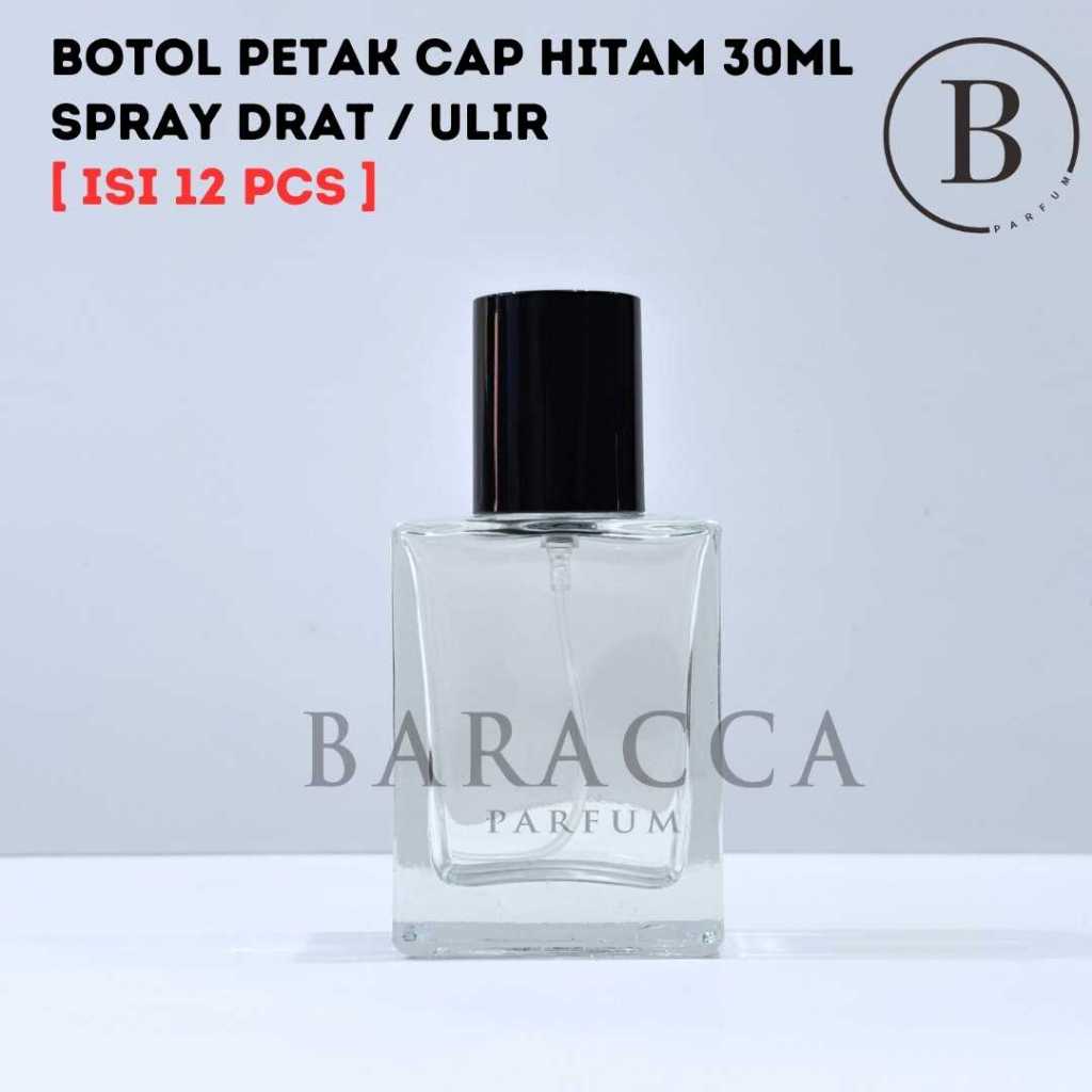Botol Parfum Hermes 30ML Drat Hitam - Botol Parfum Kosong Hermes - Botol Hermes 30ML