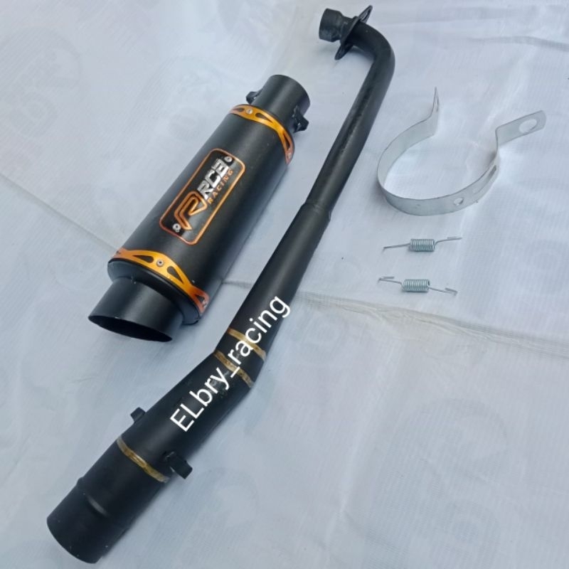 knalpot racing RCB FULL HITAM untuk motor supra x 125,jupiter burhan, astrea grand, karisma, supra f