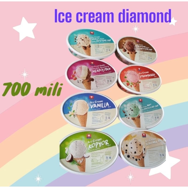 

ice cream diamond eskrim diamond 700 Mili es krim murah Bekasi ice cream diamond neopolitan eskrim diamond coklat