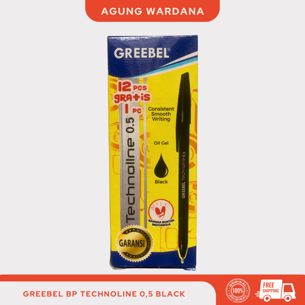 

BOLPOIN HITAM GREEBEL TECHNOLINE 0,5MM 1 PACK