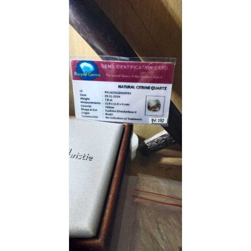 cincin permata natural citrine quartz + memo
