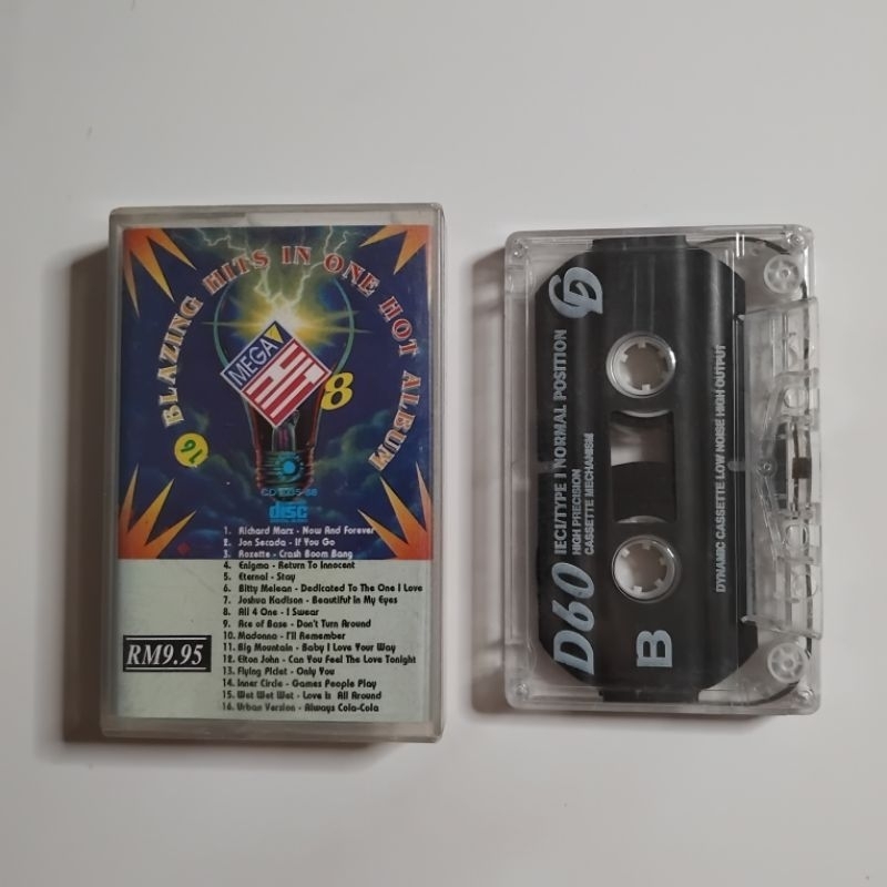Kaset Pita Mega Hit 8 Richard Marx Roxette Enigma Eternal Bitty Melean Wet Inner Circle Madonna Ace 
