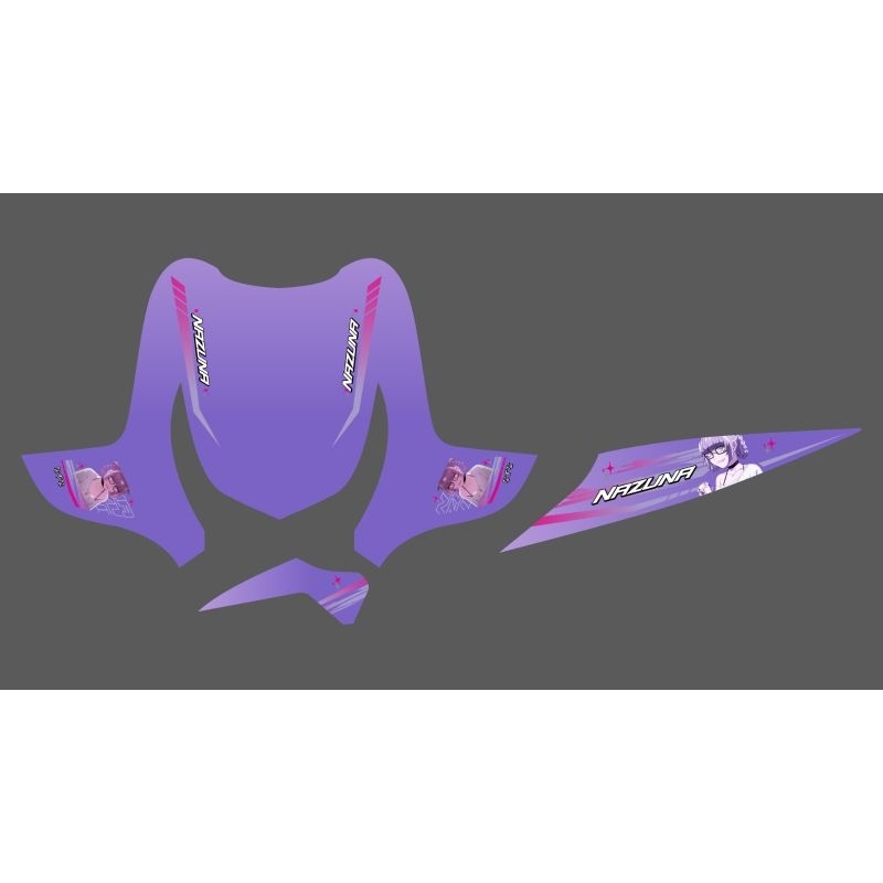 Striping Sticker Transparan Honda Beat Karbu Copy Desaign Anime Nazuna