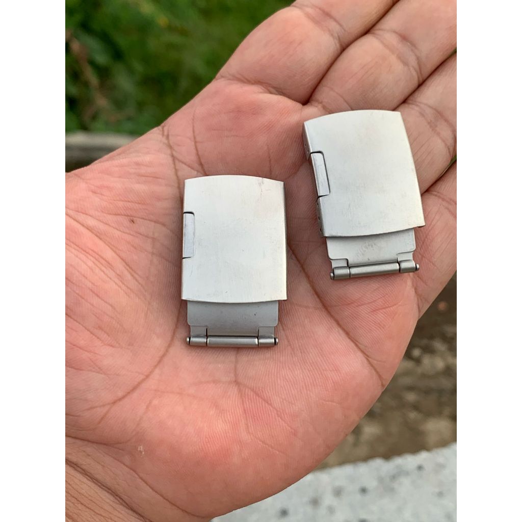 BUCKLE ENGSEL AC STRAP TALI RANTAI JAM TANGAN TOMBOL KLIK SAMPING SILVER
