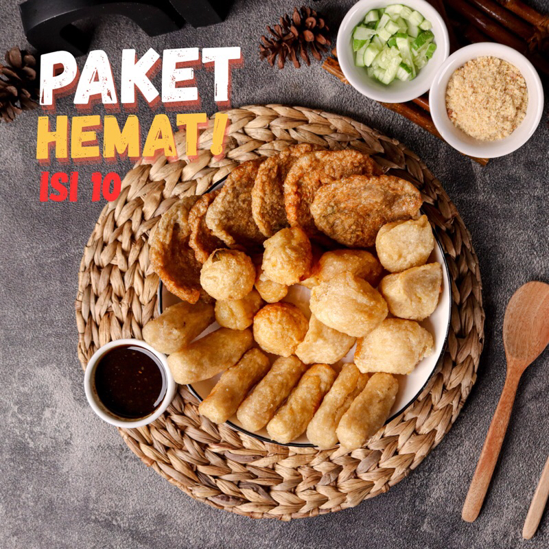 

PEMPEK AA - Paket Hemat Isi 10Pcs Mix + Cuko Pempek Asli Palembang / Empek Empek Palembang