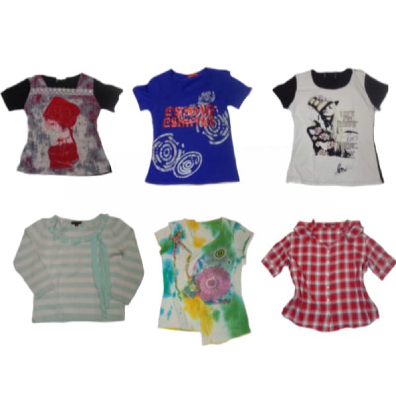 thrift preloved y2k baby tea kaos cottage core coquette downtown shirt