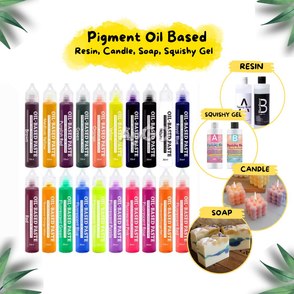 

PIGMENT OIL BASED - Highly concentrated universal oily pigment / pewarna For Resin, Candle, Squishy Gel, UV Resin, Soap