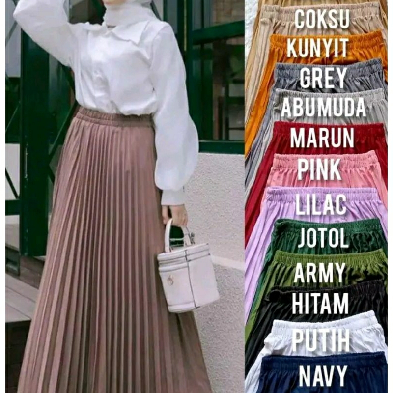 Rok Plisket Premium//Rok Plisket dewasa//Rok Plisket wanita//Rok Plisket simpel