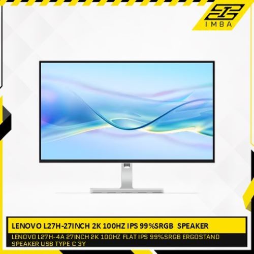 LENOVO L27H-4A 27INCH 2K 100HZ FLAT IPS 99%SRGB ERGOSTAND SPEAKER USB TYPE C