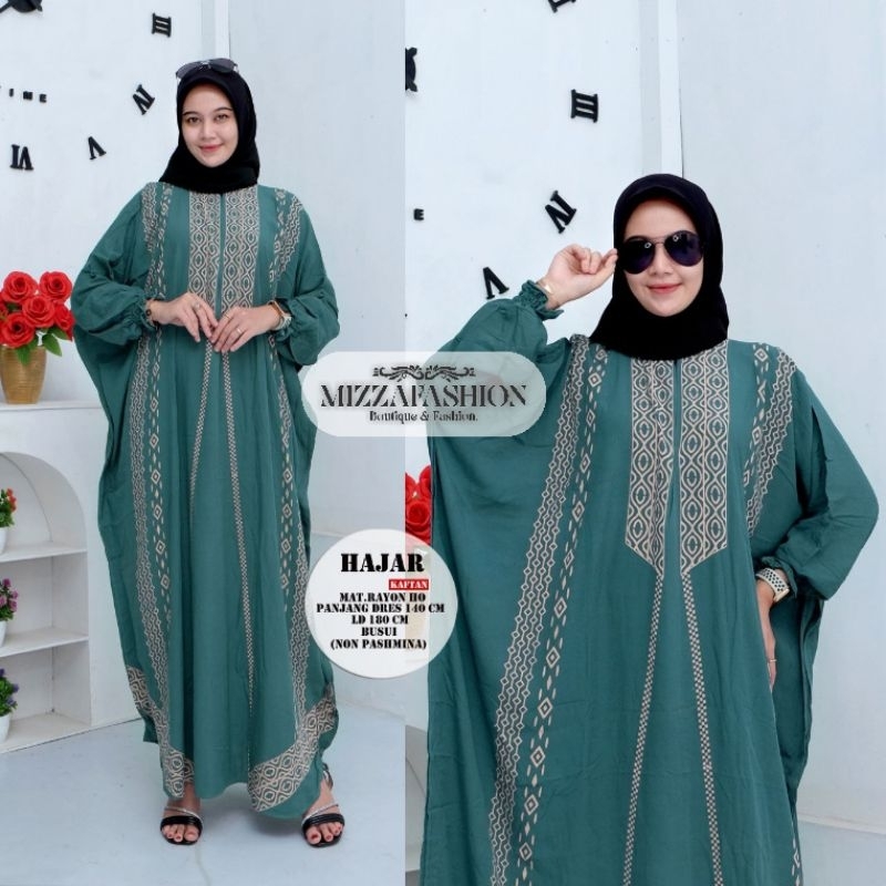 kaftan HAJAR Ld 180 bahan rayon premium ori tebal gamis abaya remaja kekinian jumbo panjang muslim w