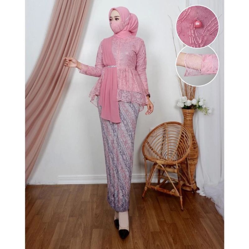 COD Stelan Kebaya Blouse Selendang| Model Kebaya Terlaris| Baju Kebaya Pesta Modern| Baju Wisuda Mod