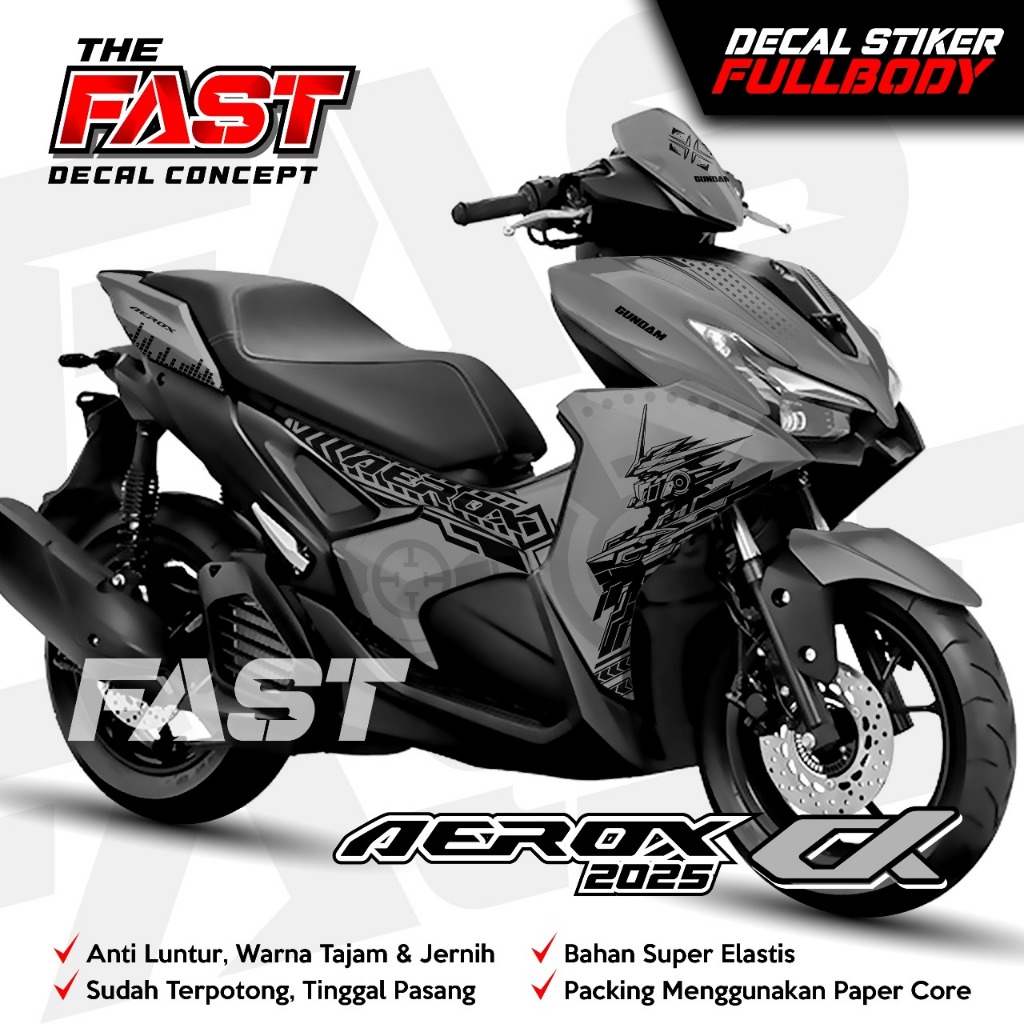 BISA COD STICKER DECAL AEROX ALPHA FULL BODY MOTIF GUNDAM ROBOT TERBARU