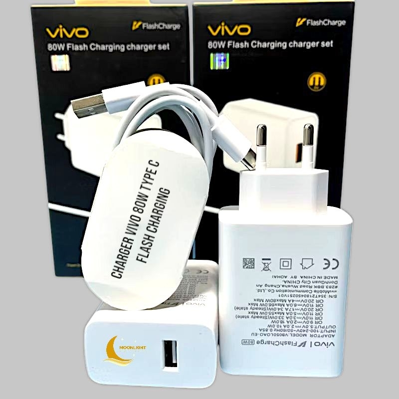 MOONLIGHT ACC | Charger Vivo 80W Type C Fast Charging Original Flash Charging 80 Watt
