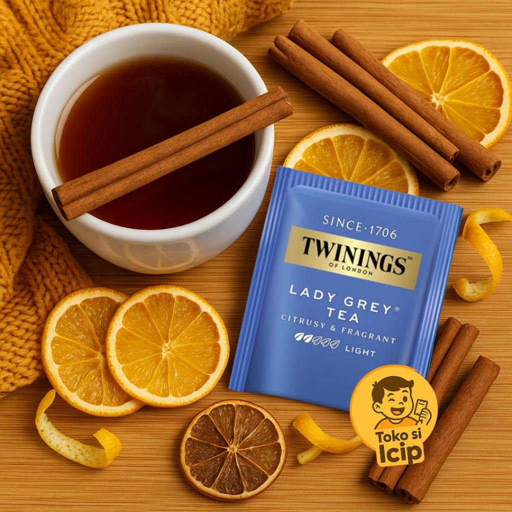 

[Sachet] Twinings Teh Hitam Celup Lady Grey Peach, Orange, Bergamot Black Tea 2gr BPOM