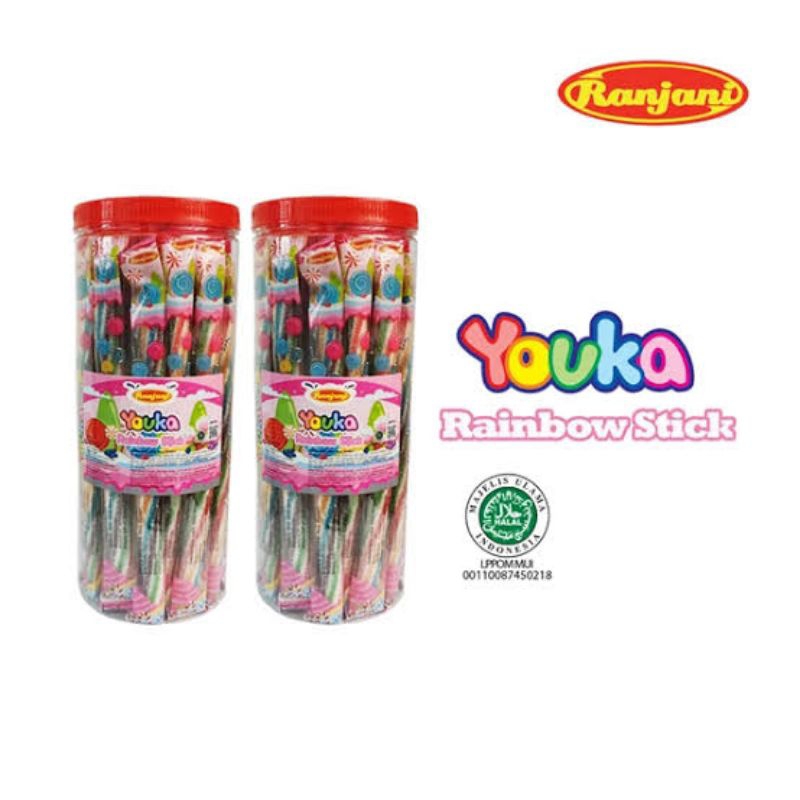

permen youka gummy rainbow stick 1 toples isi 30 pcs