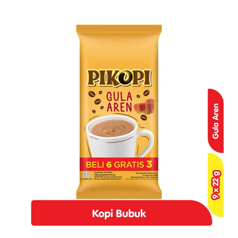 

Kopi murah Pikopi Gula Aren isi 9 20gr