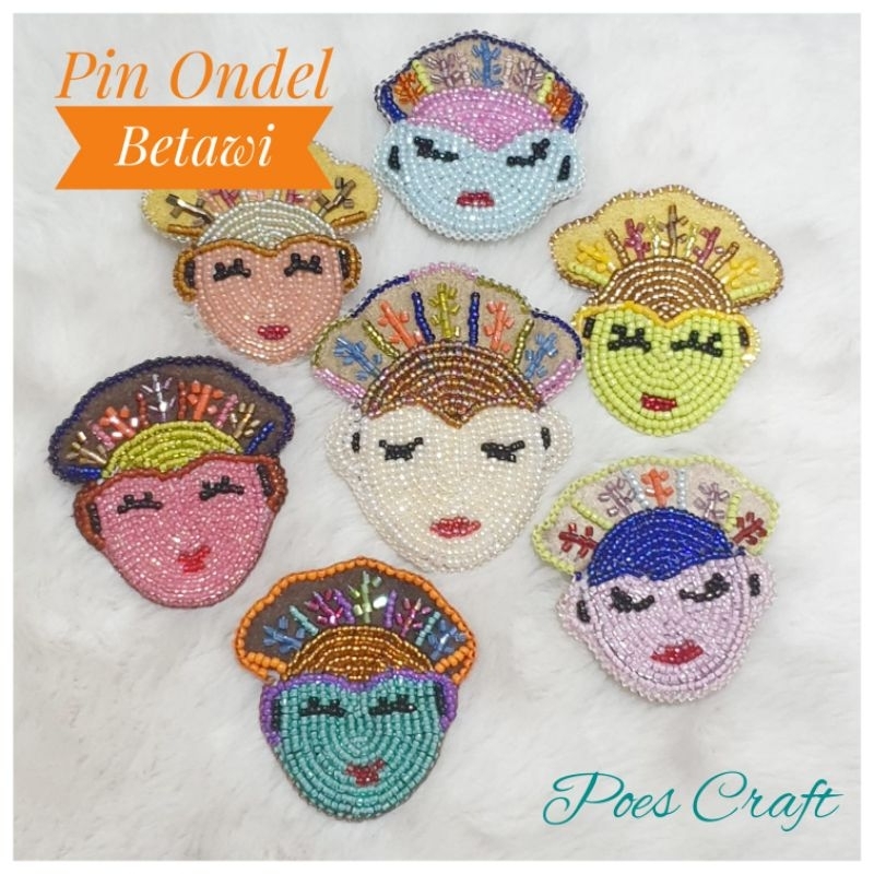 poes craft Bros payet kepala ondel aksesories hijab souvenir