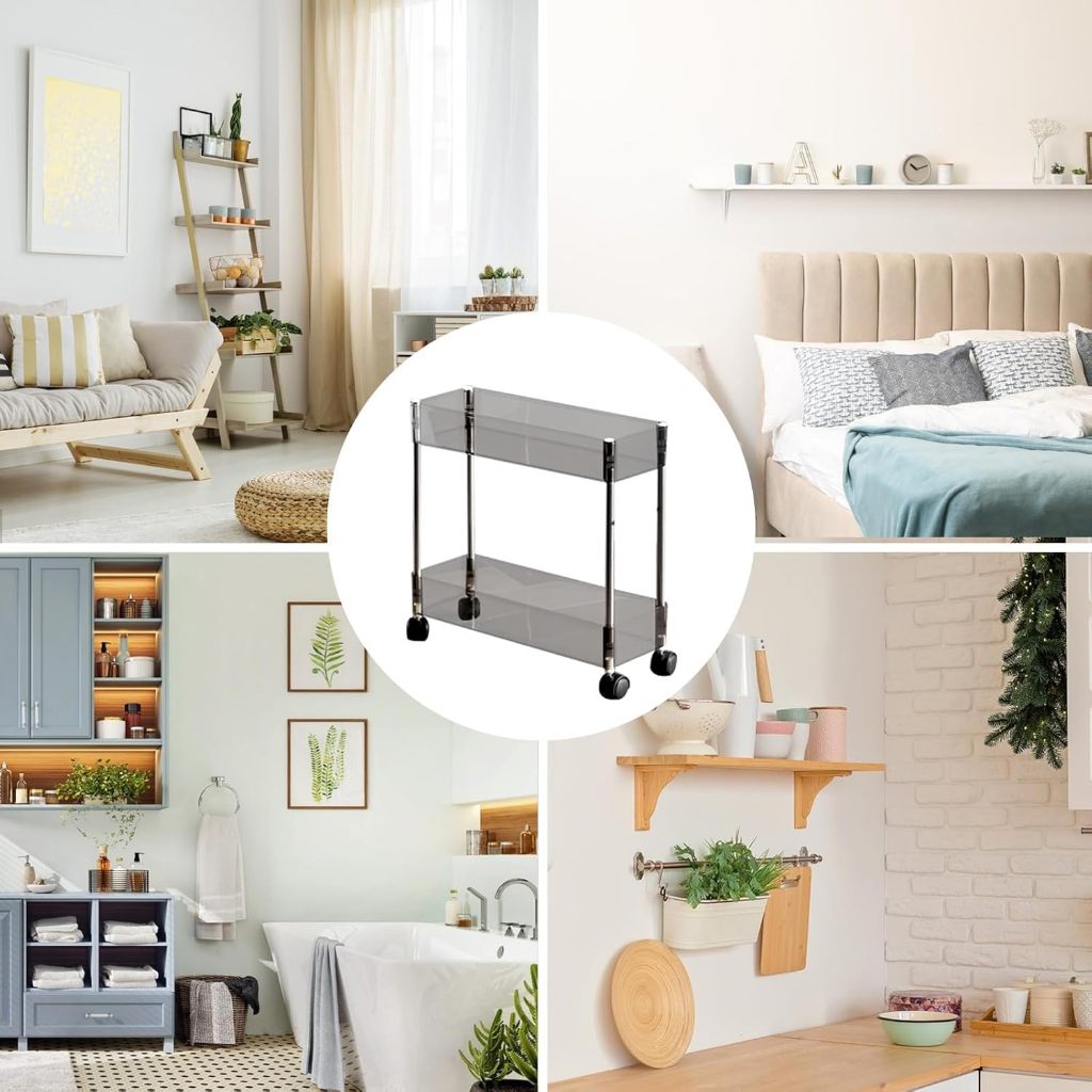 Troli 2Tingkat Plastik Rak Dorong Rak Dapur Rak 2Susun Jeny Troli Zeus Troli