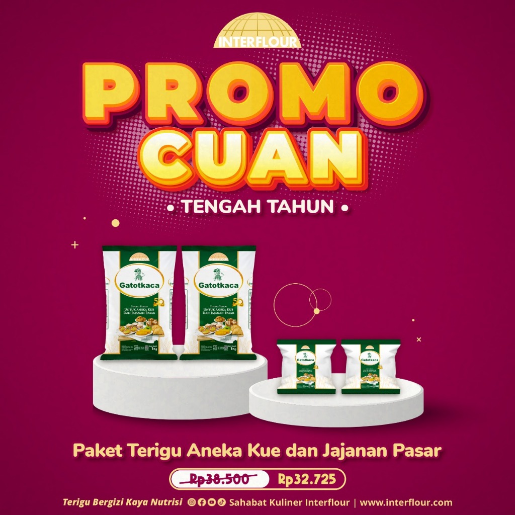 

Paket Terigu Aneka Kue dan Jajanan Pasar INTERFLOUR