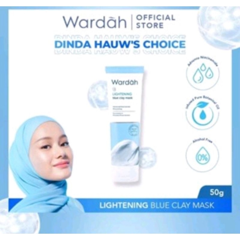 WARDAH LIGHTENING BLUE Clay Mask - Masker wajah Mencerahkan, Face  Mask.Bpom