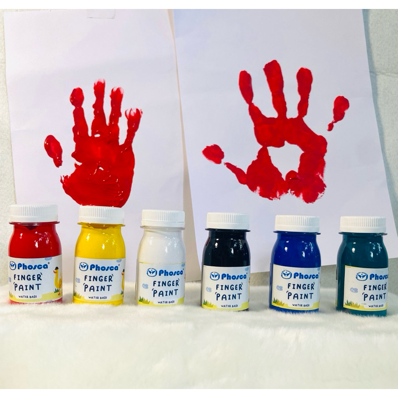 

Finger Painting colours Phosca 50ml Non Toxic/Cat Air Lukis Anak aman di kulit anak