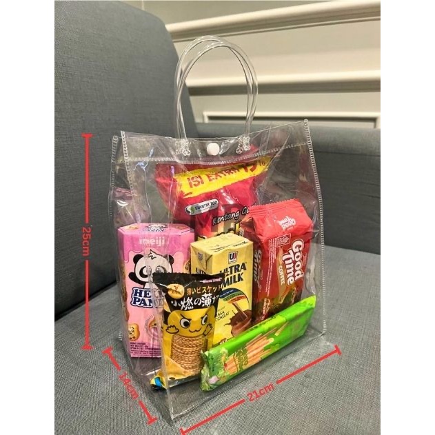 

Tas Mika PVC Kancing / Tas Mika Transparan / Goodie Bag/ Tas hadiah Bening
