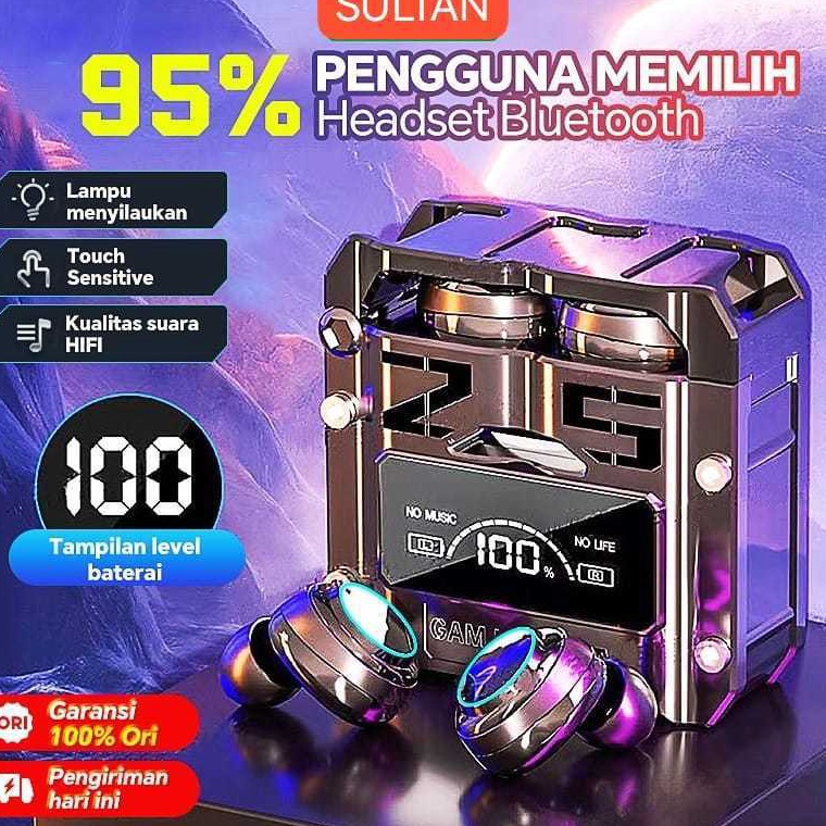 55LARIS MANIS TWS M25 Headset Bluetooth GAMING Earphone Bluetooth Wireless Bass Headphone Bluetooth 