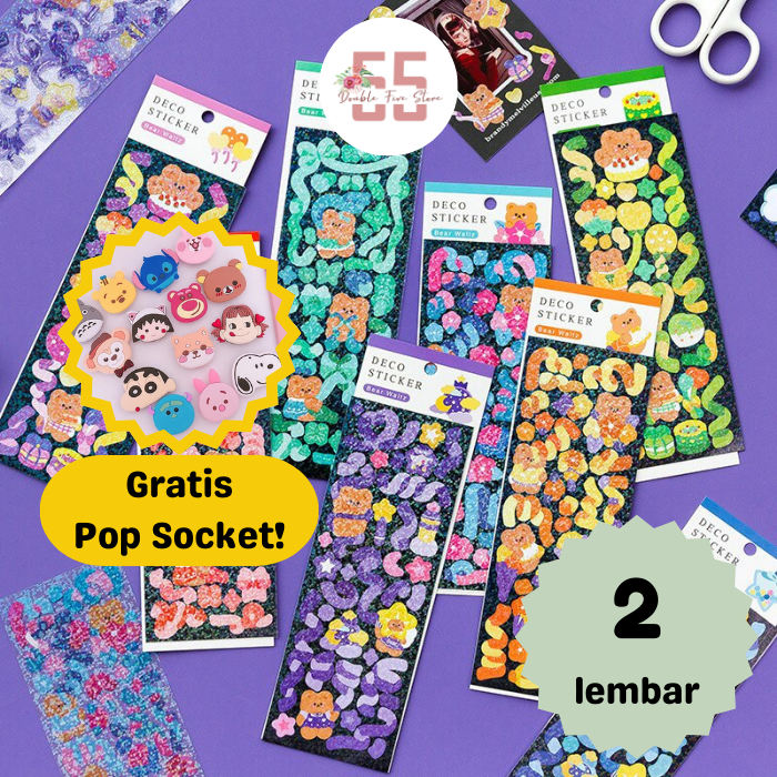 

Sticker Aesthetic Dekorasi Foto Jurnal Scrapbook Motif Blink Ribbon Confetti - 005