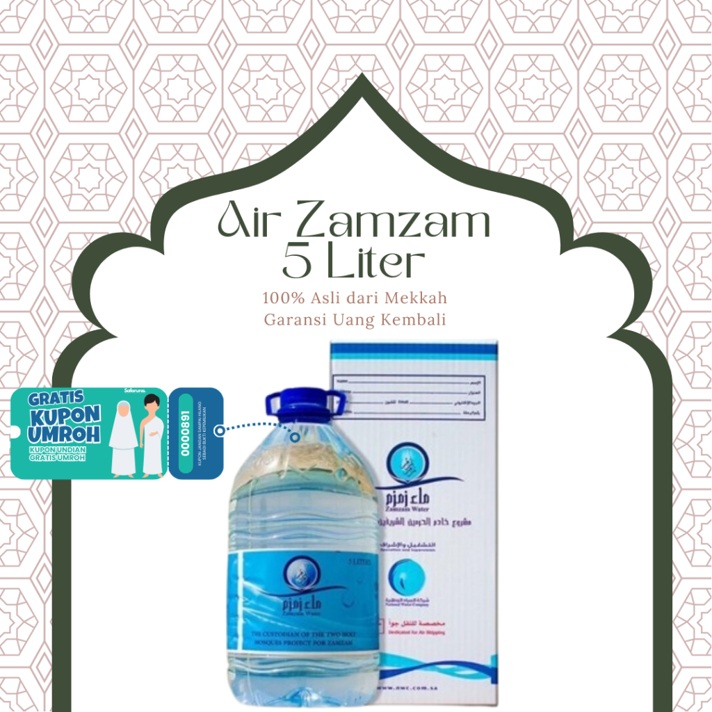 

AIR ZAM ZAM 100% asli / ZAM ZAM WATER 5 LITER