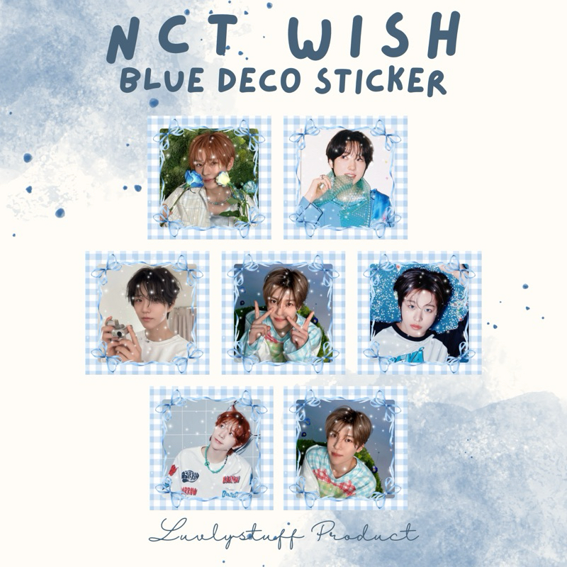

[Luvlystuff] NCT WISH BLUE DECO STICKER GLOSSY PINTEREST AESTHETIC || SION YUSHI RIKU JAEHEE RYO SAKUYA