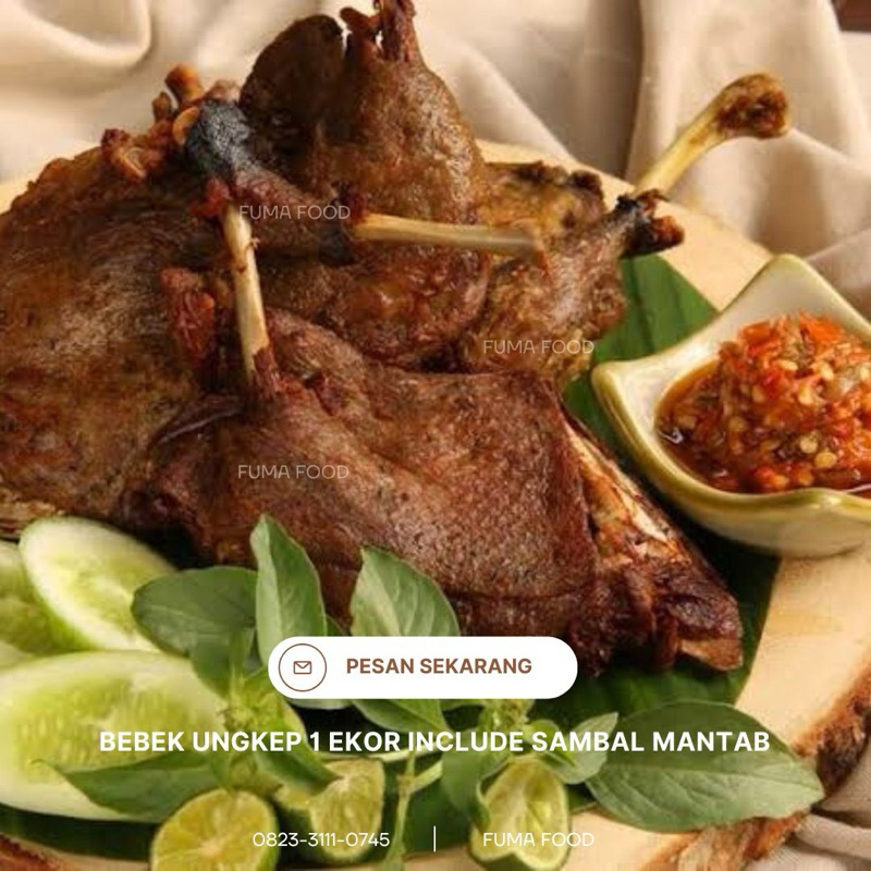 

Bebek Ungkep (1 ekor) gratis sambal