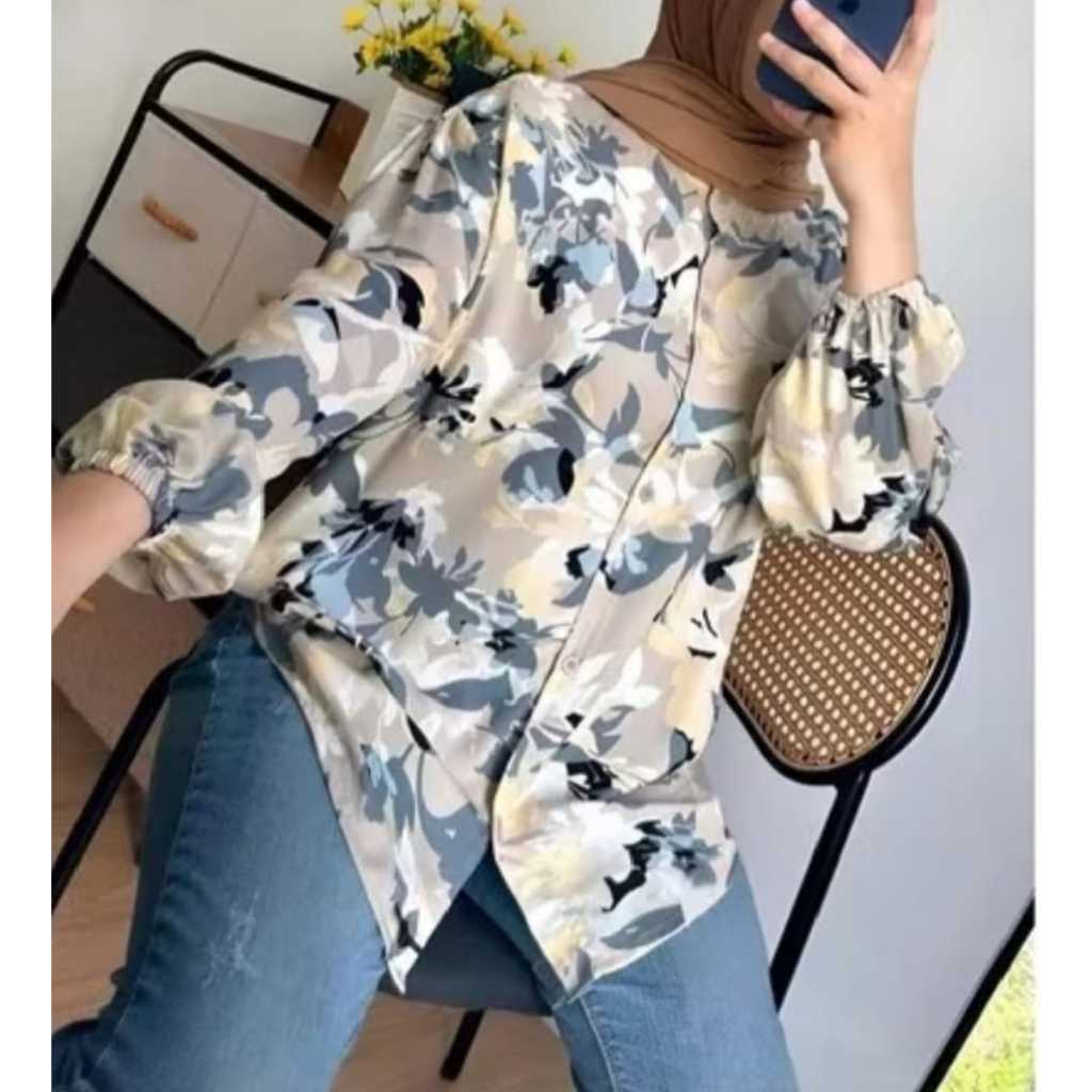 KEMEJA RAYON WANITA KEKINIAN / KEMEJA RAYON WANITA LD 110 / KEMEJA RAYON MOTIF FAIRA TERBARU