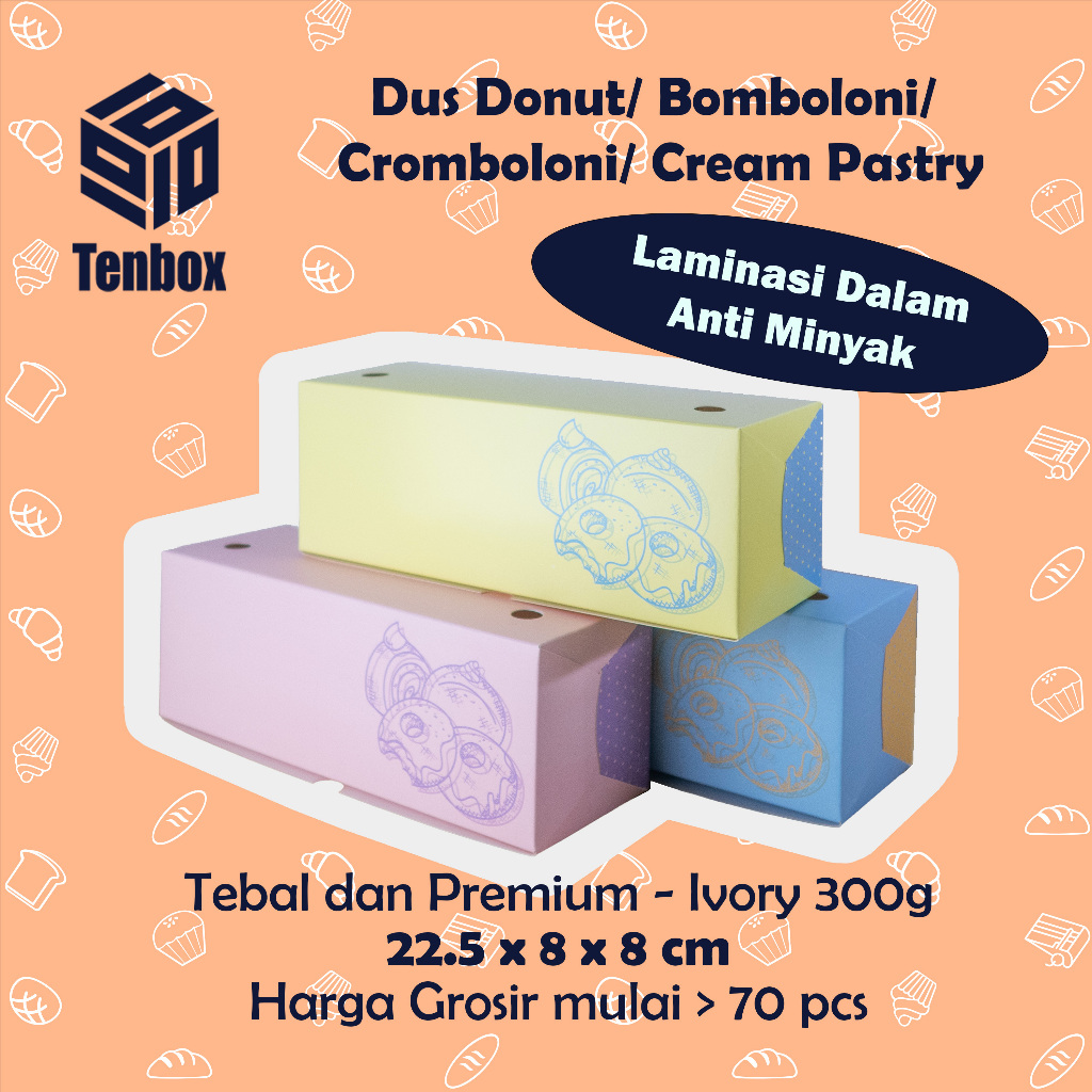 

Dus Donat Bomboloni Premium 22x8x8 - Laminasi Dalam