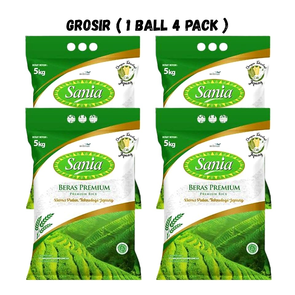 

1 Ball Beras 5kg (IsI 4 Pack) (Sania, Anak Raja, Raja Ultima, Sumo)