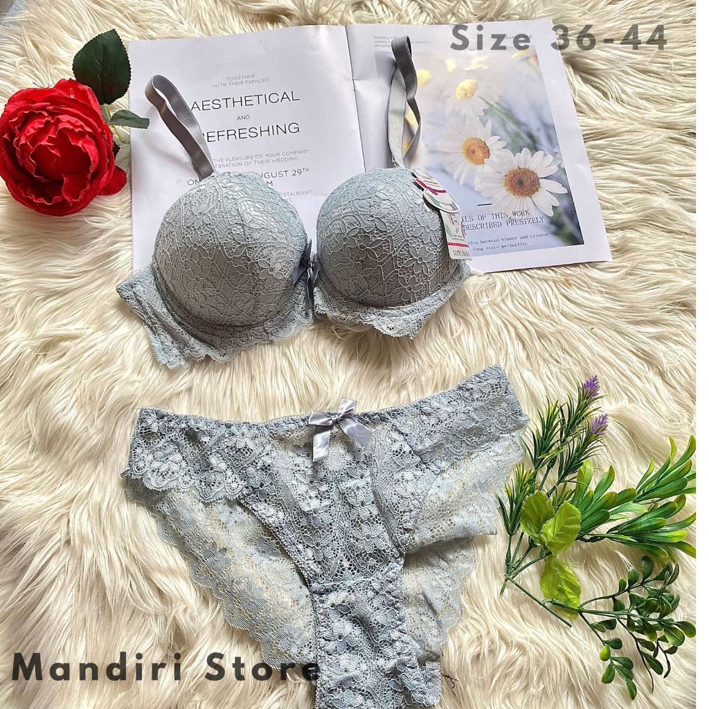 Set Bra  Wanita Seksi BH Setelan Wanita dan Celana Dalam Wanita Sexy Transparan 36-42