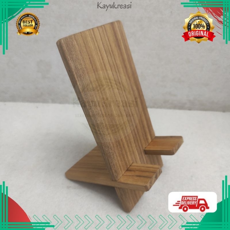 Phone Holder Hp Di Meja Dari Kayu