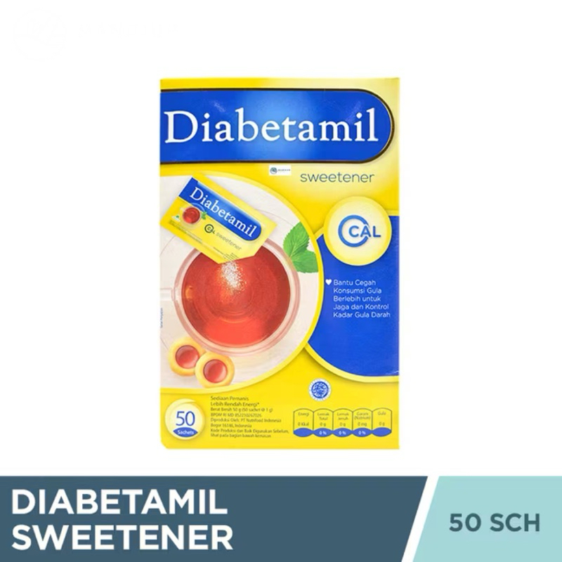 

Diabetamil Sweetener 50 Sachet - Pemanis Alami Diabetes Rendah Kalori