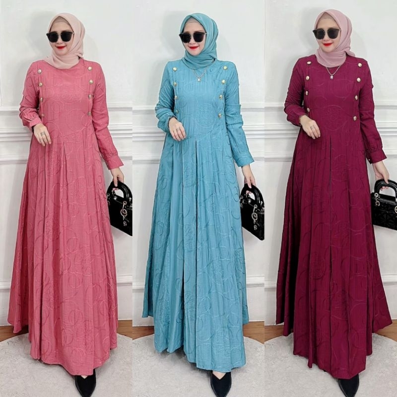 GAMIS CRESPO BORDIR Irena fashion / gamis premium murah / gamis simpel