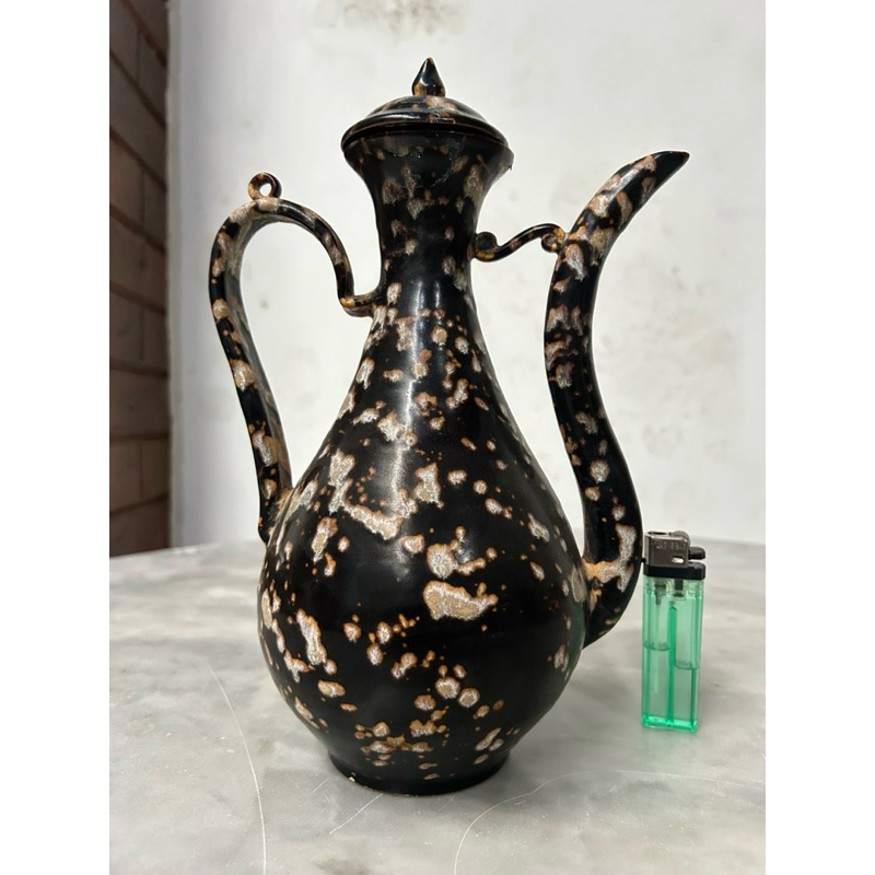 Keramik China Kuno Dinasty Teko Hitam Yuan Tutul Antik